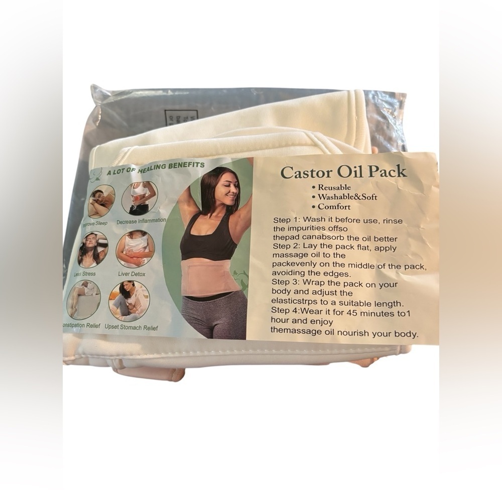 Castor Oil Tummy 3Pack White Black Beige Reusable Machine Wash Soft Comfortable